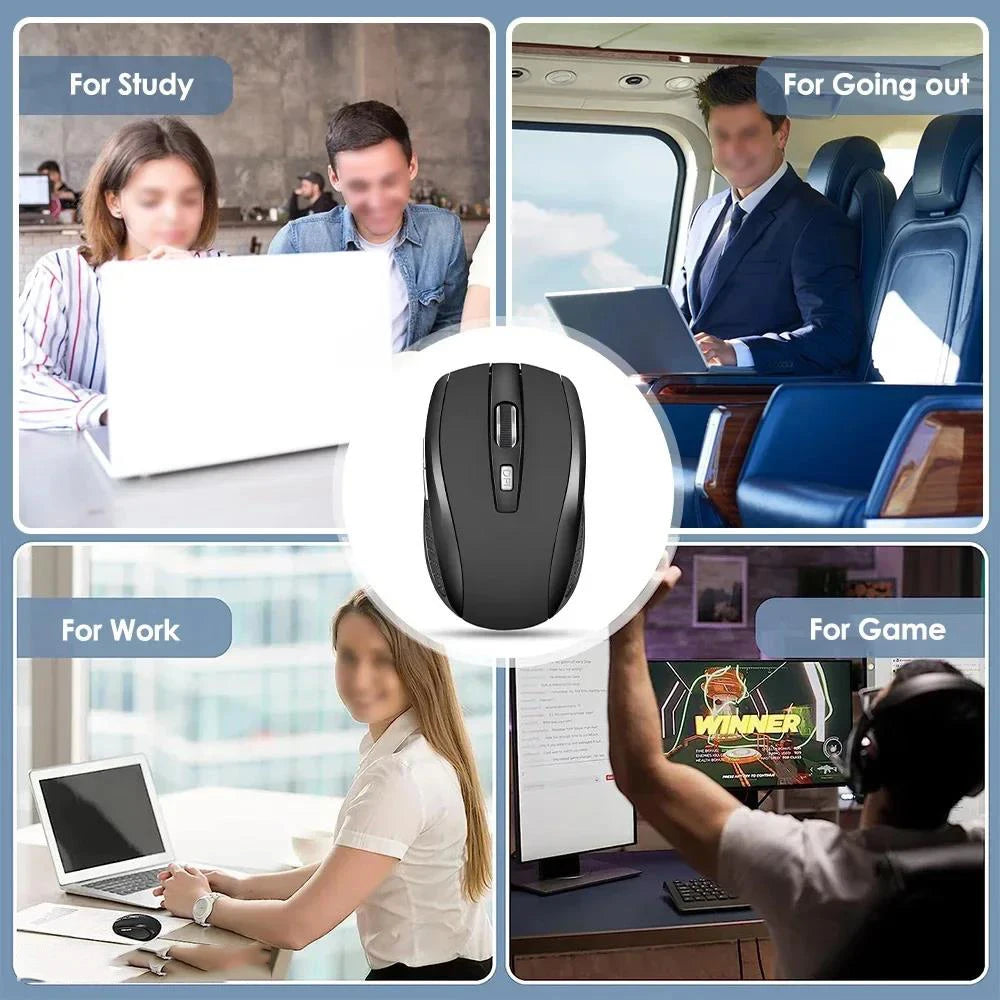 2.4G Wireless Mouse Silent Mouse Portable Charging Mobile Optical Office Mouse Adjustable DPI Level For Office Desktop Computer