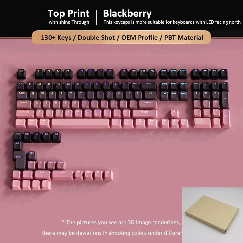 Gradient Keycaps Top Print Shine through backlit RGB keycap For Cherry Mx Switch Mechanical Keyboard OEM Profile PBT Key Caps