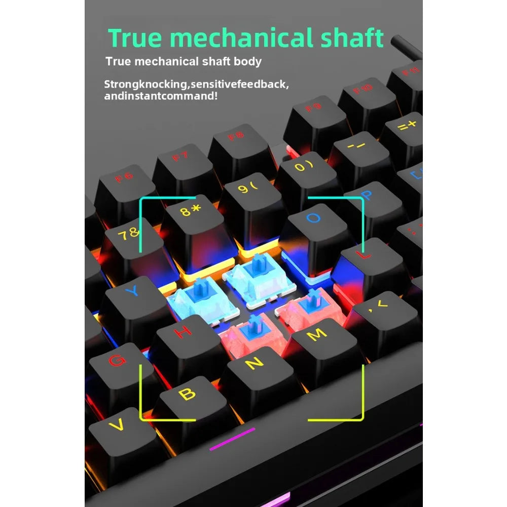 Mechanical Gaming GK100 Keyboard New Upgraded 104 Keys White Backlit Keyboards USB Wired Computer Keyboard for Laptop Desktop PC
