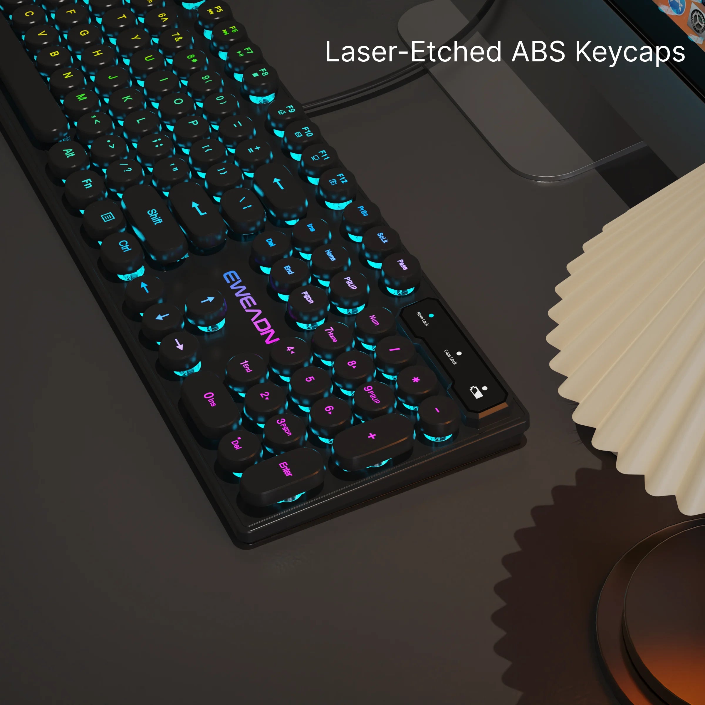 EWEADN GX330 Gaming Keyboard Wired, LED Backlit, Office silent keyboard full size, Ergonomic , Gaming, office, Windows/Laptop/PC